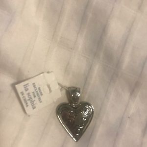 NWT Lia Sophia Silver Engraved Heart Charm